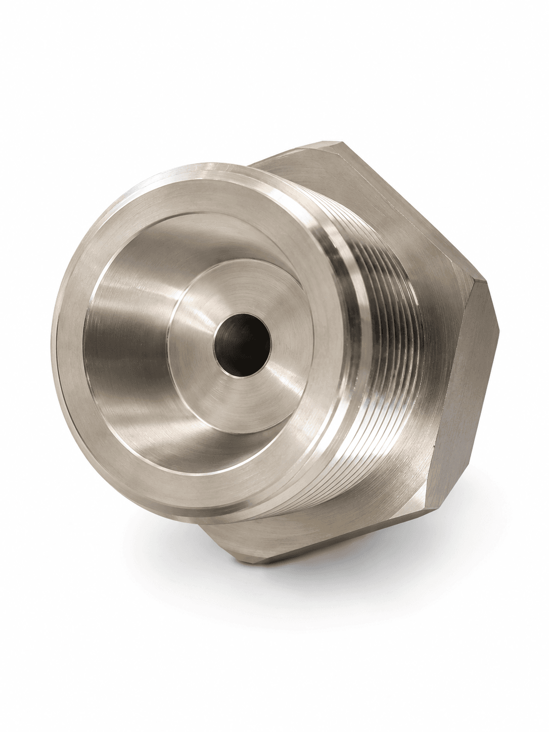 Precision machined threaded flange component
